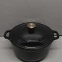 MELLERHOME 6 Quart Enameled Cast Iron Pot Dutch Oven, Heavy-Duty Oven-Safe up to 500 F, & Across All Cooktops, Casserole Dishes for Ovens, Bread Pan with Lid and Knob, Cast Iron Cookware, Black