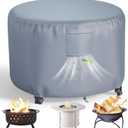 Chinchilla Heavy Duty 36 Inch Round Fire Pit Cover - 100% Waterproof & Weatherproof, Durable All-Season Protection for 33/34/35/36 Inch Propane Fire Pits and Tables (Grey)