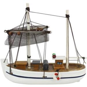 Hampton Nautical 6" Wooden Model Ship Fishing Impossible Boat