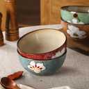 Ceramic Soup Bowls for Kitchen, 28oz Flower Bowls Set of 4, Suitable for Breakfast, Lunch, Dinner, Ideal for Ramen, Cereal, Pasta, Grains, Salads, Gifts, Kitchen Decoration