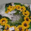 Front Door Wreath Sunflowers and Daisies, 20" Spring Wreaths for Front Door, Wreaths for Front Door w/Long Door Hook, Optional Reversible Welcome and Blessed Sign Spring Wreath, Front Door Decor