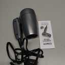 Conair Travel Hair Dryer with Dual Voltage, 1875W Compact Blow Dryer with Folding Handle, Gray