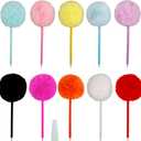 10Pcs Colorful Fluffy Pom Pom Ballpoint Pens - 10 Pack Cute Fluffy Ball Pens for Girls, Party Supplies, and Office Stationery