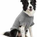 Thick Knit Dog Sweater, Warm Turtleneck Pullover Winter Sweaters for Small, Medium & Large Dogs, Cute Knitted Pet Clothes for Puppy, Holiday Costume Outfit for Boy & Girl Pet Beagle, Grey XL