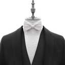 Adam Young Men's Bow Ties with Handkerchief Pre-Tied Style Formal Satin Classic Bowtie for Tuxedo Faux Silk (White, M)