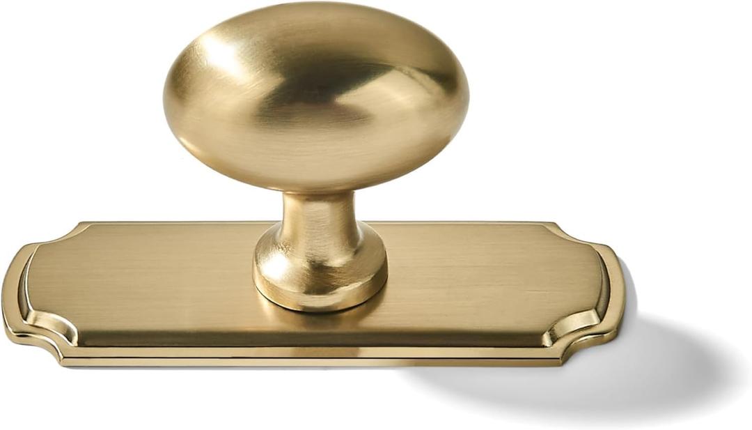 khtumeware 10 Pack Champagne Bronze Cabinet knobs with blackplate Solid Heavy Duty Bifold Closet Door Knobs with Backplate Hardware for Kitchen Bathroom and Dressing Table