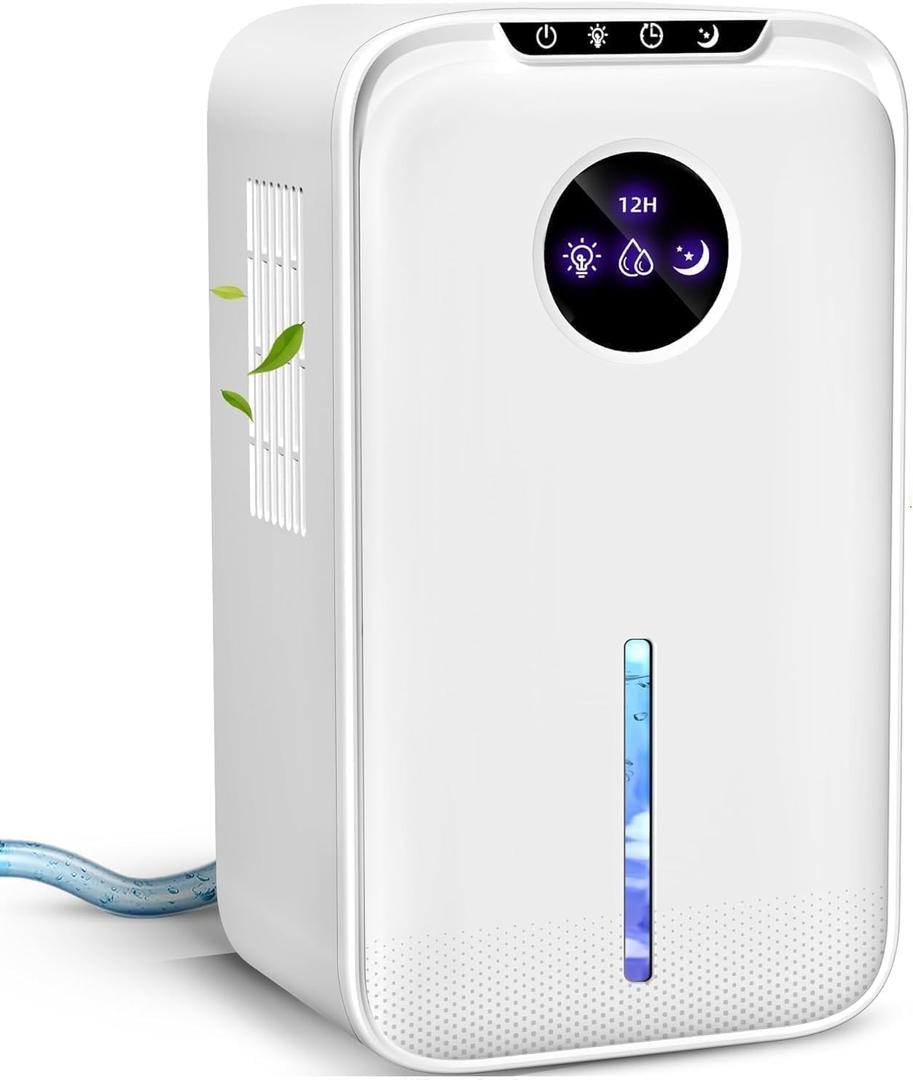 Dehumidifier(88.0OZ) for Home Small Dehumidifier With Drain Hose Timer (8-12-24H) Ultra-Quiet with Sleep Mode Auto Shut Off for Bedroom Bathroom Basement Kitchen RV Closet 850.0Sq.ft)
