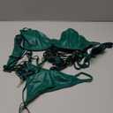 Lilosy Sexy Pu Leather Strappy Underwire Garter Belt Lingerie Set, Size XL