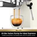 CHULUX Slim Espresso Machine with Milk Frother, 20 Bar Professional Italian Pump Espresso Coffee Machine for Home Cappuccino & Latte Maker, Stainless Steel, Creamy