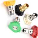 3 x HAOHIZE Pressure Washer Tips, 5 Pcs Pressure Power Washer Nozzle Tips for 1/4'' Quick Connect, 4000 PSI Multiple Degrees Pressure Washer Spray Nozzle (0, 15, 25, 40, 65) 2.5 GPM