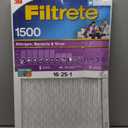 Filtrete 16x25x1 AC Furnace Air Filter, MERV 12, MPR 1500, CERTIFIED asthma & allergy friendly, 3 Month Pleated 1-Inch Electrostatic Air Cleaning Filter, 2-Pack Actual Size 15.69 x 24.69 x 0.78 in