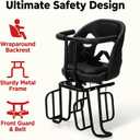 Kids Bike Seat with Reflective Tape for Baby 18 Months to 8 Years Old