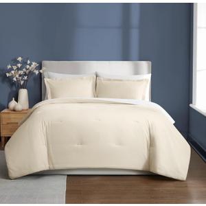 Brooklyn Loom Essential Cotton Natural King 3 Piece Comforter Set