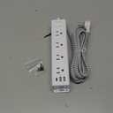 Surge Protector Power Strip - 10 FT Extension Cord, Power Strip with 12 Widely AC Outlet 3 USB, Flat Plug, Wall Mount Overload Protection, 1050J, Desk Charging Station for Home Office, ETL Listed