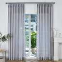 YGHYYF Semi Sheer Pinch Pleated Curtains 108 Inches Long for Living Room, Light Filtering Faux Linen Back Tab Window Treatments Drapes for Bedroom, W40 x L108, 2 Panels, Light Gray