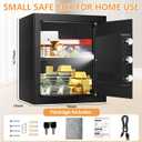 2.0 Cub Large Fireproof Safes for Home Use, Digital Security Safe Box Fireproof Waterproof with Combination Lock and Removable Shelf, Home Fire Safe for Document Money Medicines Valuables