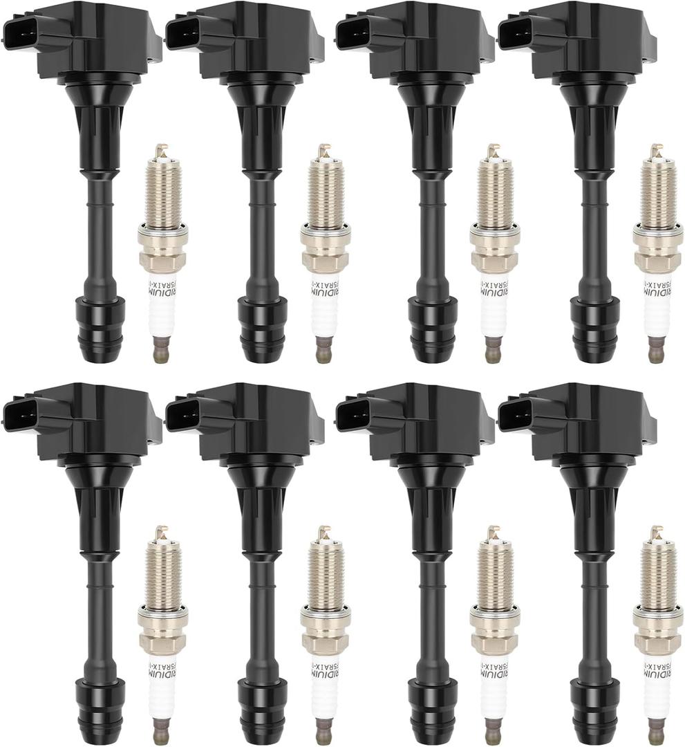 ECCPP UF551 8 ignition coils with 8 iridium Spark Plugs for Nissan for Infiniti Titan Pathfinder Armada NV2500 NV3500 QX56 2007-2016 4.0L 5.6L V8 C1672 UF551