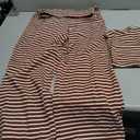 Womens Striped 2 Piece Sets Summer Strapless Crop Tube Tops Wide Leg Pants Matching Lounge Set Vacation Outfits Brown XS