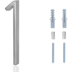 Raised Address Numbers, 5 Inch Modern House Numbers, DIY Floating Address Numbers with Screws for Outside, Rust Free Zinc Alloy, Silver Number 1