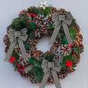 WILLBOND 6 Pcs Christmas Buffalo Plaid Bow Black and White Stripe Wreath Bow Xmas Garland for Christmas Tree Home Crafts Decoration Supplies 6 x 12 Inches(Black and White)