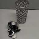 Seaside village Crystal Table Lamp Touch Control Dimmable Accent Desk Lamp Bedside Modern Table Light with Silver Lamp Shade Night Light Fixture for Living Room Bedroom Kitchen