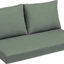 Arden earthFIBER Outdoor Loveseat Cushion Set, 48 x 24, Rain-Proof, Fade Resistant, Loveseat Bottom and 2 Back Cushions for Loveseat, Bench, and Swing Sage Green Texture