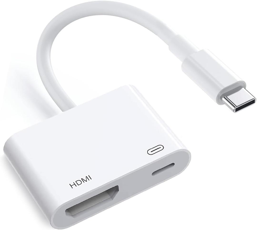 [MFi Certified] USB C to HDMI Adapter for iPhone 16 15 to TV, 4K@60Hz Type-C to HDMI Adapter with 100W Fast Charging Port for iPhone 16/16 Plus/16 Pro/16 Pro Max/15 Pro Max to HDTV Projector Monitor