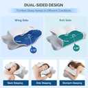 Cervical Pillow for Neck Pain Relief - Cooling Ergonomic Dual-Sided Orthopedic Neck Pillow with Ice Silk Pillowcase, Breathable Memory Foam Contour Pillow for Side, Back, Stomach Sleepers (Light Grey)