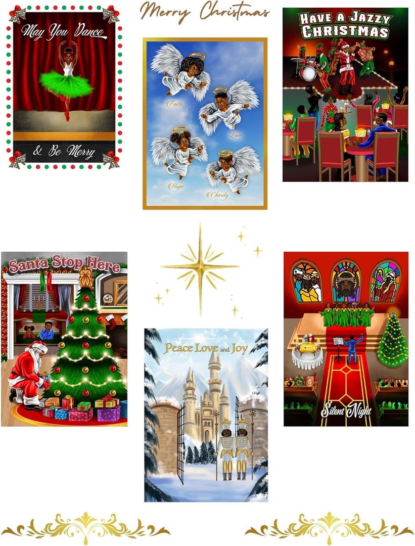 Signature Moments in Time African American Christmas Holiday greeting cards