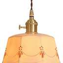 Vintage Ceramic Pendant Light Kitchen Island White Milk Glass Pendant Lighting Farmhouse Vintage Ceiling Hanging Lamp Nordic Mid Century Modern Chandelier for Dining Room Girls Bedroom