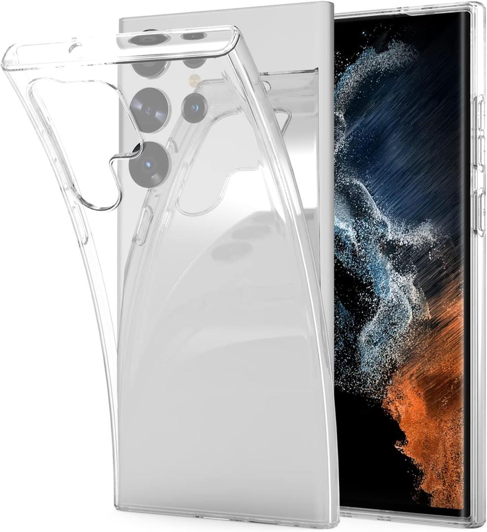 CoverON Designed for Samsung Galaxy S23 Ultra Case Clear, Slim Crystal Clear TPU Rubber Flexible Soft Skin Cover Protective Sleeve Fit Galaxy S23 Ultra Phone Case - Transparent