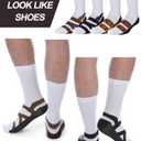 Eurzom 4 Pairs Novelty Sandal Socks for Men Funny That Look Like Shoes Gifts Birthday Hilarious Gag Crew Socks Gifts for Men Father Boyfriend