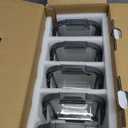 BOROHOUSE 5-Pack Borosilicate Glass Containers with Tempered Lids, 35.2oz/4.4 Cup Airtight Meal Prep Set, Microwave/Freezer Safe (Gray)