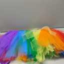 Rainbow Tutu Skirt for Women 80s Vintage Ballet Ballerina Adult Costume with Adjustable Bow Carnival Party, One Size