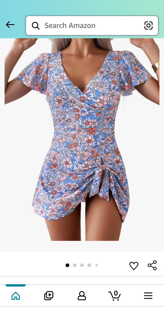 Women's One Piece Swimdress Swimsuits for Women Tummy Control Swim Dresses, Size L