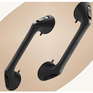 2 Pack 16 Inch Elderly Heavy Duty Shower Handle, Seniors Grab Bars for Bathtubs, Suction Cup Removable Handrails, Safety Bathroom Grip for Handicap (Black)