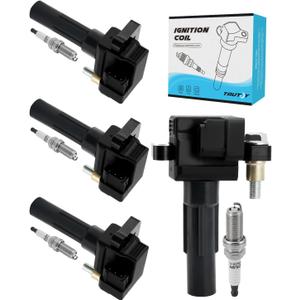 TAUTOY Set of 4 UF738 UF665 Ignition Coil Pack & Iridium Spark Plugs (2.5L Only) For Subaru Forester 2011-2013,Impreza 2011-2014,Legacy 2010-2011,WRX STI 2013-2018, # 22433AA600 22433AA601 5C2100