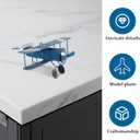 Toyvian Vintage Airplane Decor Metal Aircraft Model Retro Desktop Ornament for Home Office Tabletop Display 3.93X3.54X1.96 Inches