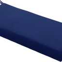 Outdoor Bench Cushion Waterproof 48"x18"  Fade-Resistant Patio Furniture Cushion with Ties for Porch Swing, Loveseat, or Indoor Bench Replacement, Navy Blue