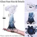 Hand Blown Blue Glass Vase, Unique Art Beautiful Ocean Glass Vase for Home Centerpiece, Coffee Table, Living Room, Office Decor - 9.8" H (Medium)