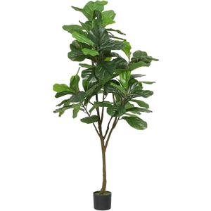 VIAGDO Artificial Fiddle Leaf Fig Tree 6ft Tall 86 Decorative Faux Fiddle Leaves Fake Fig Silk Tree in Pot Artificial Tree for Home Office Living Room Bathroom Corner Decor Indoor