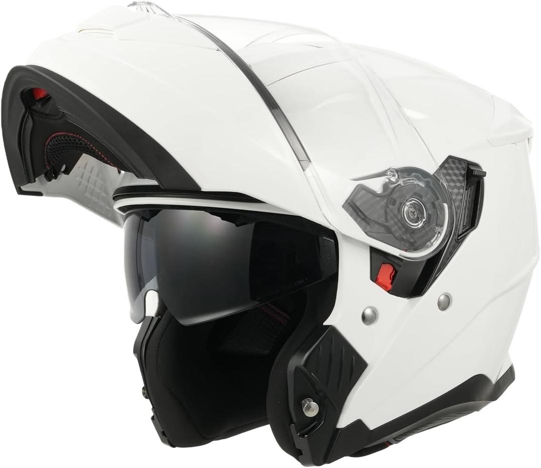 ANYPASS Motorcycle Helmet,Modular Motorcycle Helmet,White Large