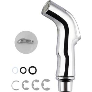 Universal Kitchen Sink Spray Attachment, Sink Side Sprayer Head Replacement Compatible with Oakbrook/Delta/Moen/Kohler/Glacier Bay Faucets, Pull Out Nozzle Head, Chrome