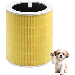 Core 600S Pet Replacement Filter, Compatible with LEVOIT Core 600S and Core 600S-P Air Purifier, 3-in-1 Filtration Filter, HEPA and Activated Carbon, for Home, Smoke, Pollen, Pet Dander, Yellow