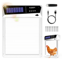 Automatic Chicken Coop Door, Solar Powered/USB Rechargeable, 5000mAh Battery, Anti Pinch & Extrem Wether Electric Aluminum Auto Run Chicken Door, Light Sensor/Timer/Smart/100ft Remote Control, Grey