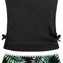 Girls Tankini Swimsuits Two Piece Bathing Suit Drawstring Swimwear Set for Girl 11-12Y