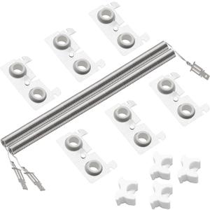 Upgraded Dryer Heating Element Coils Kit WE11X10007 WE11M23 with 6 Ceramics Insulators & 2 Coils - Compatiable with GE Hotpoint Dryer Replaces Part AP2620171 824395 AH265605 EA265605 PS265605