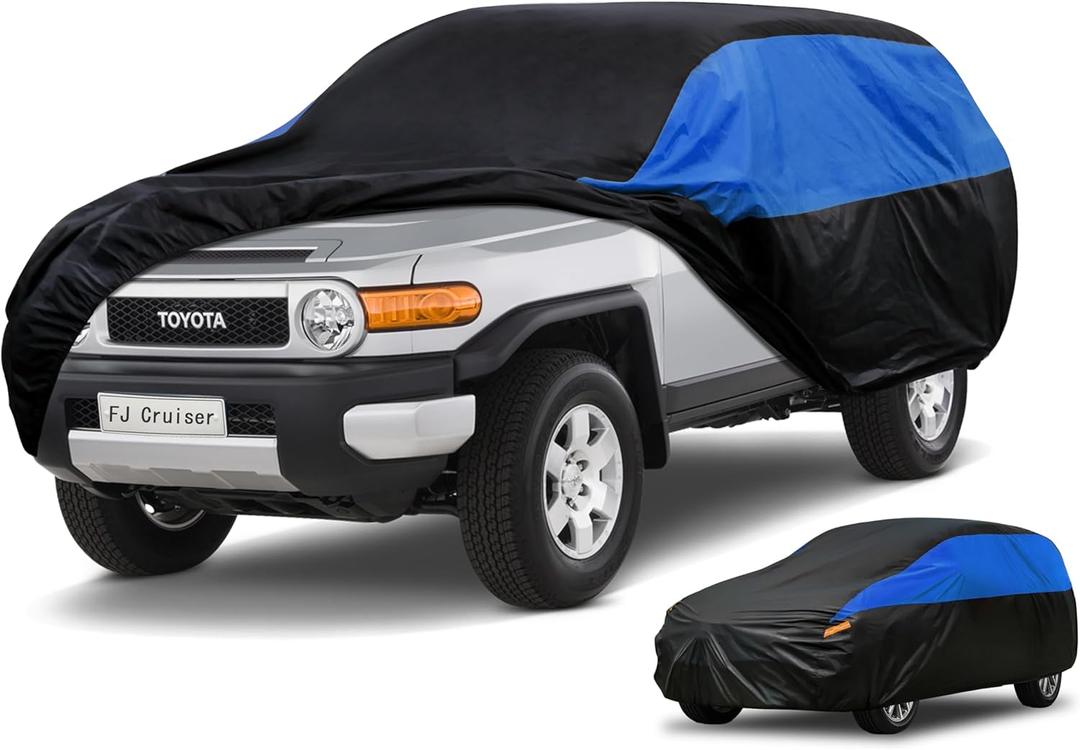 Toyota Car Cover Custom Fit Toyota FJ Cruiser Waterproof All Weather, Lightweight Full Exterior Cover for Automobiles Outdoor Sun UV Rain Dust Snow Wind Protection.