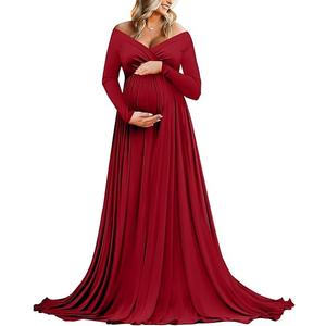 Sixsoon The Shoulder Maternity Dresses for Women Long Sleeve Maternity Maxi Dress Maternity Photoshoot Dress L Sixsoon The Shoulder Maternity Dresses for Women Long Sleeve Maternity Maxi Dress Maternity Photoshoot Dress L