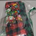 10 PCS Christmas Drawstring Gift Bags with Tags, Buffalo Plaid Xmas Gift Bags Assorted Sizes Bulk, Cotton Fabric Holiday Gift Bag  for Xmas Presents Decor Party Favors